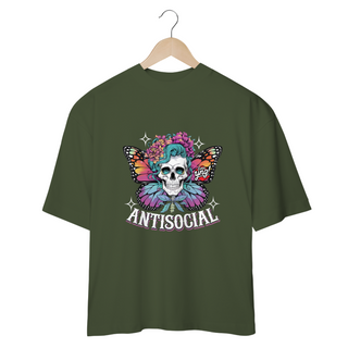 Nome do produtoAntissocial floral - Camiseta Plus Size