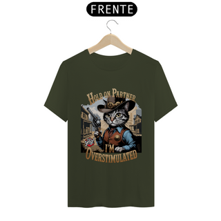 Nome do produtoGato Cowboy Superestimulado - Camiseta Unissex