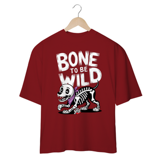 Nome do produtoBone To Be Wild – Cão Esqueleto Divertido - Camiseta Plus Size