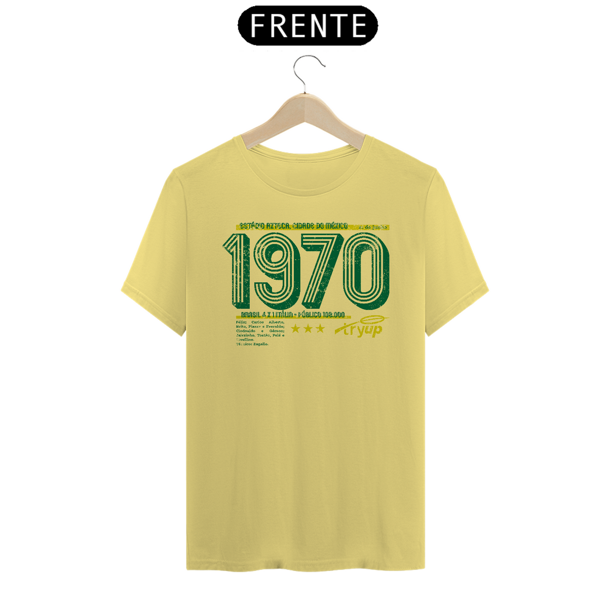 Nome do produto: camiseta tryUP copa70 amarela // algodão Estonado