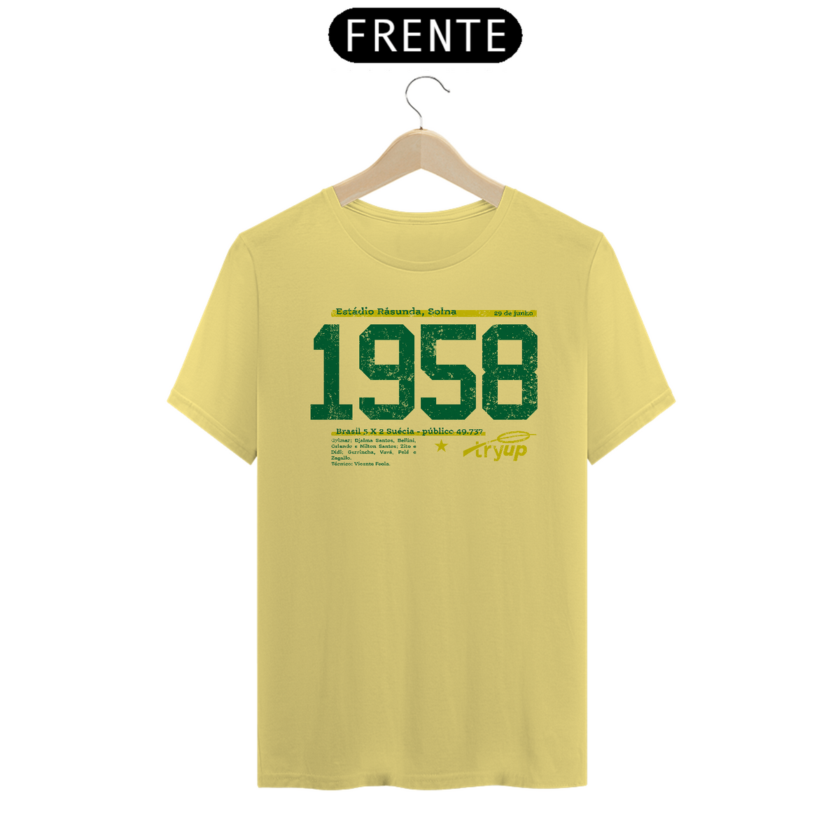 Nome do produto: camiseta tryUP copa58 amarela // algodão Estonado