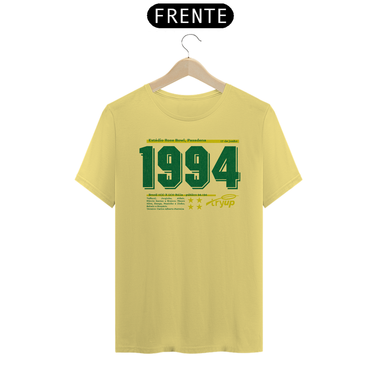 Nome do produto: camiseta tryUP copa94 amarela // algodão Estonado