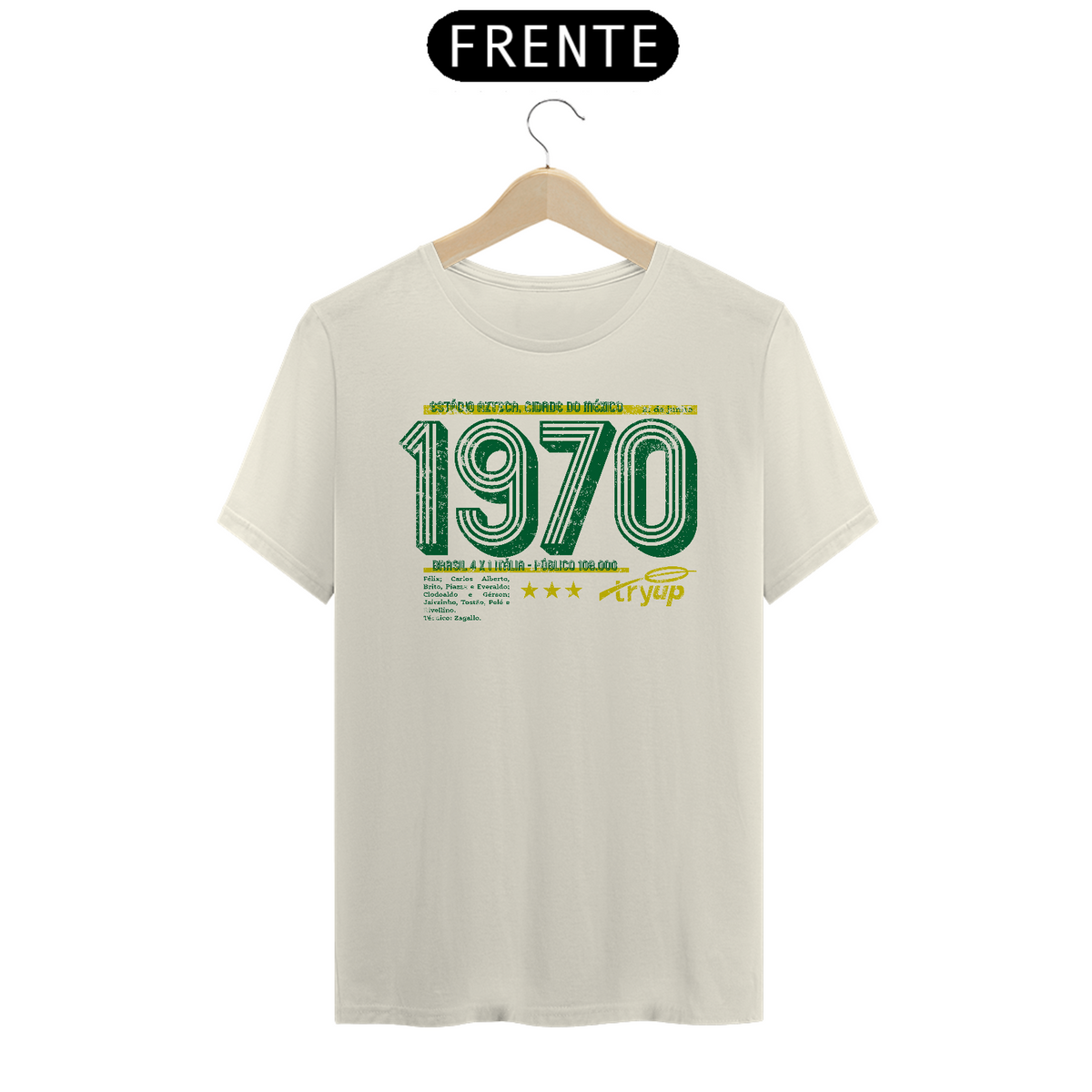 Nome do produto: camiseta tryUP copa70 off white // algodão Prime