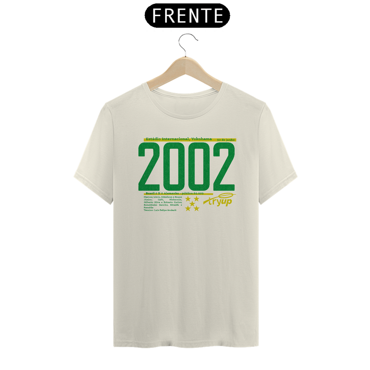 Nome do produto: camiseta tryUP copa2002 off white // algodão Prime