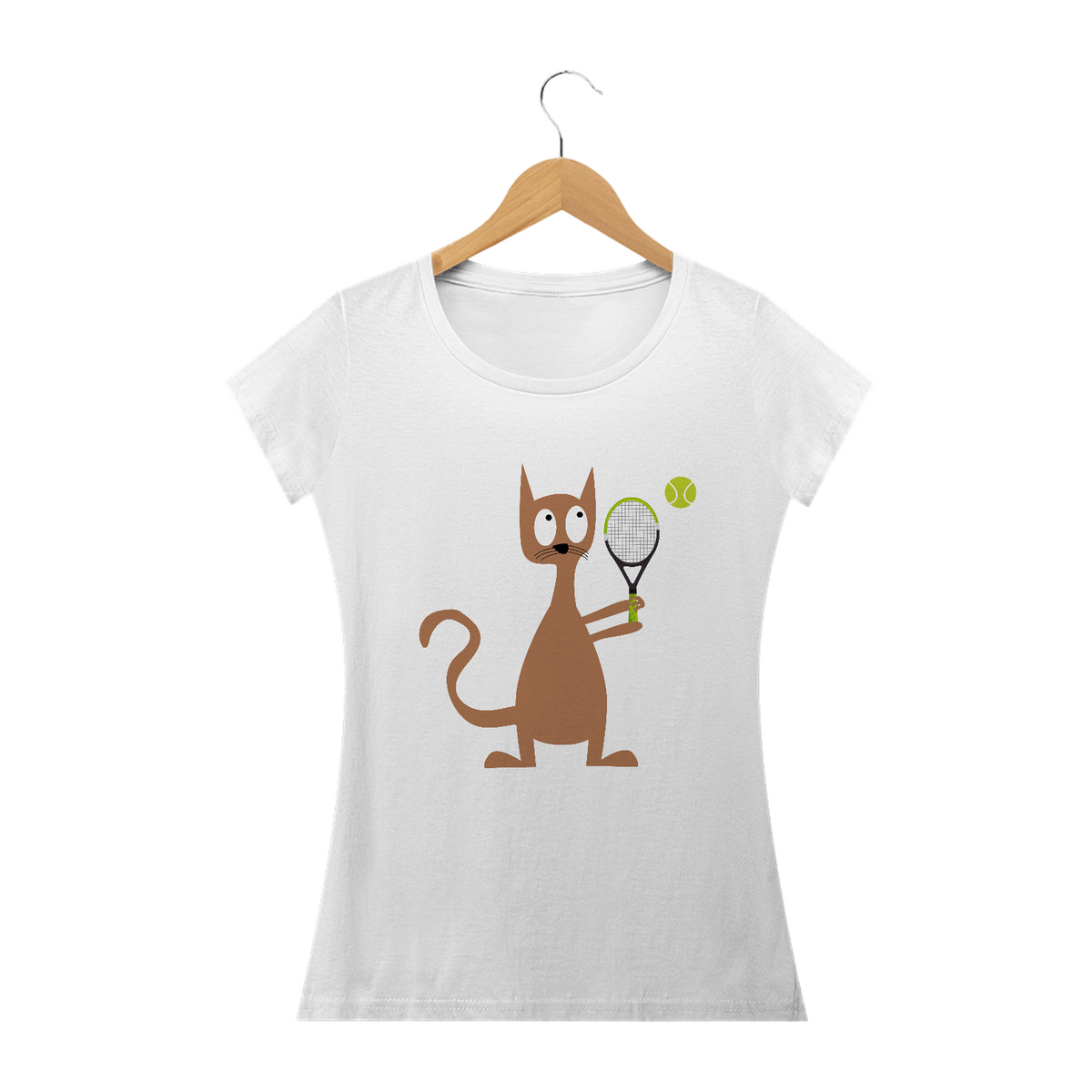 Nome do produto: Camiseta Gato tenista