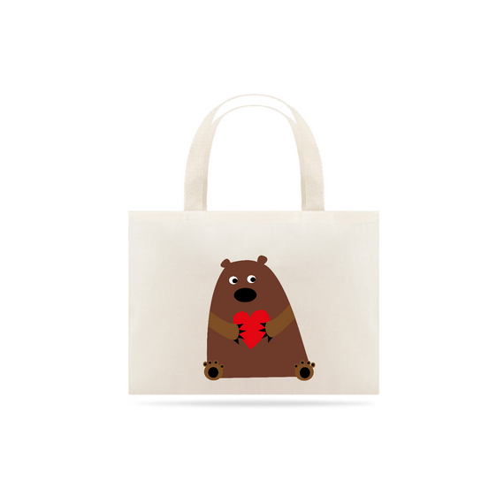 Ecobag urso apaixonado