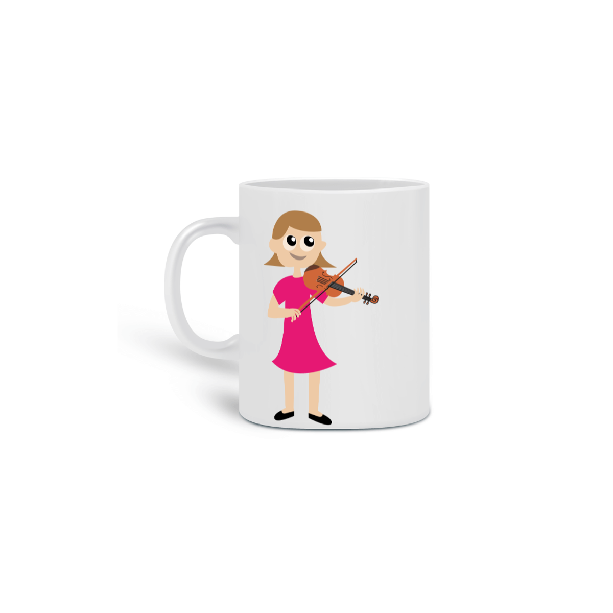 Nome do produto: Caneca menina violino e passarinho