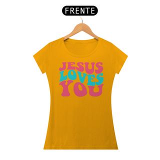 Nome do produtoCamiseta Baby Look Classic Algodão - Jesus Loves You