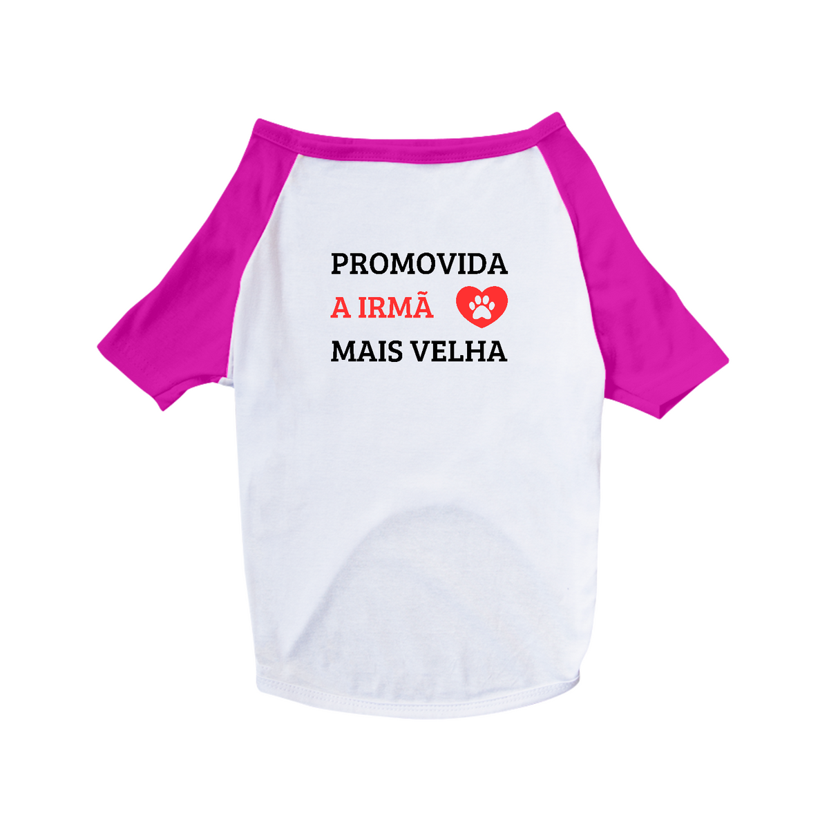 Nome do produto: Camisa Pet Dog Promovida a Irmã Mais Velha - 100% Algodão - Estampa nas Costas