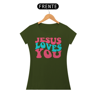 Nome do produtoCamiseta Baby Look Quality Algodão - Jesus Loves You