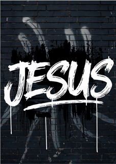 Jesus - Grafite preto e branco