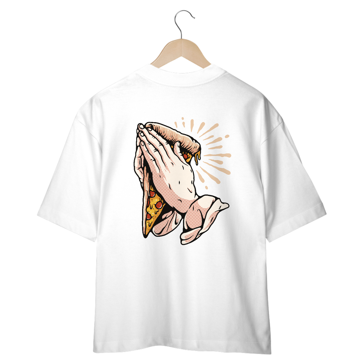 Nome do produto: Camiseta Oversized Pizza Pray