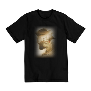Camiseta Quality Infantil ( 10 a 14 anos) Jesus e o Cordeiro - Unissex