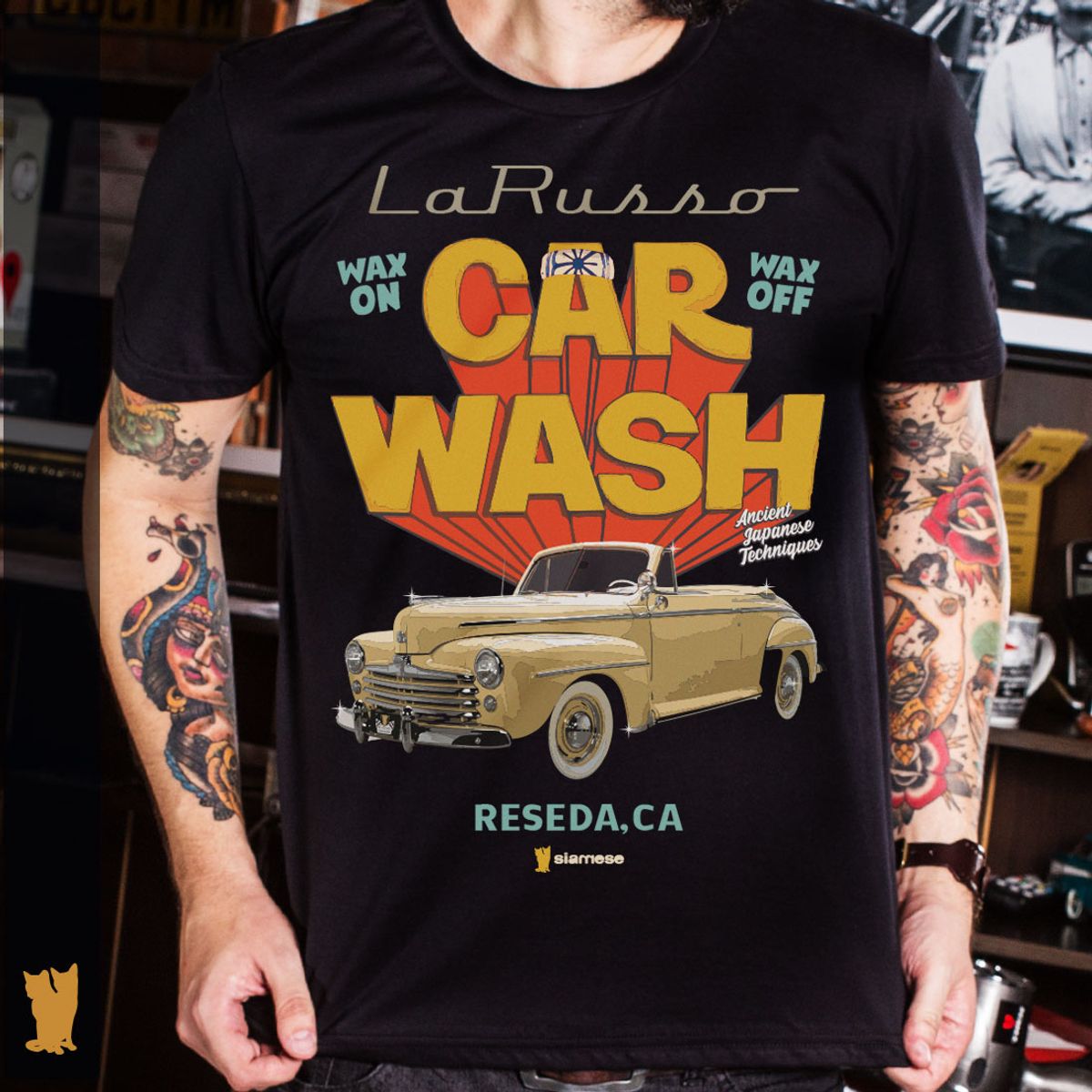 TShirt Quality SIAMESE LA RUSSO CAR WASH em