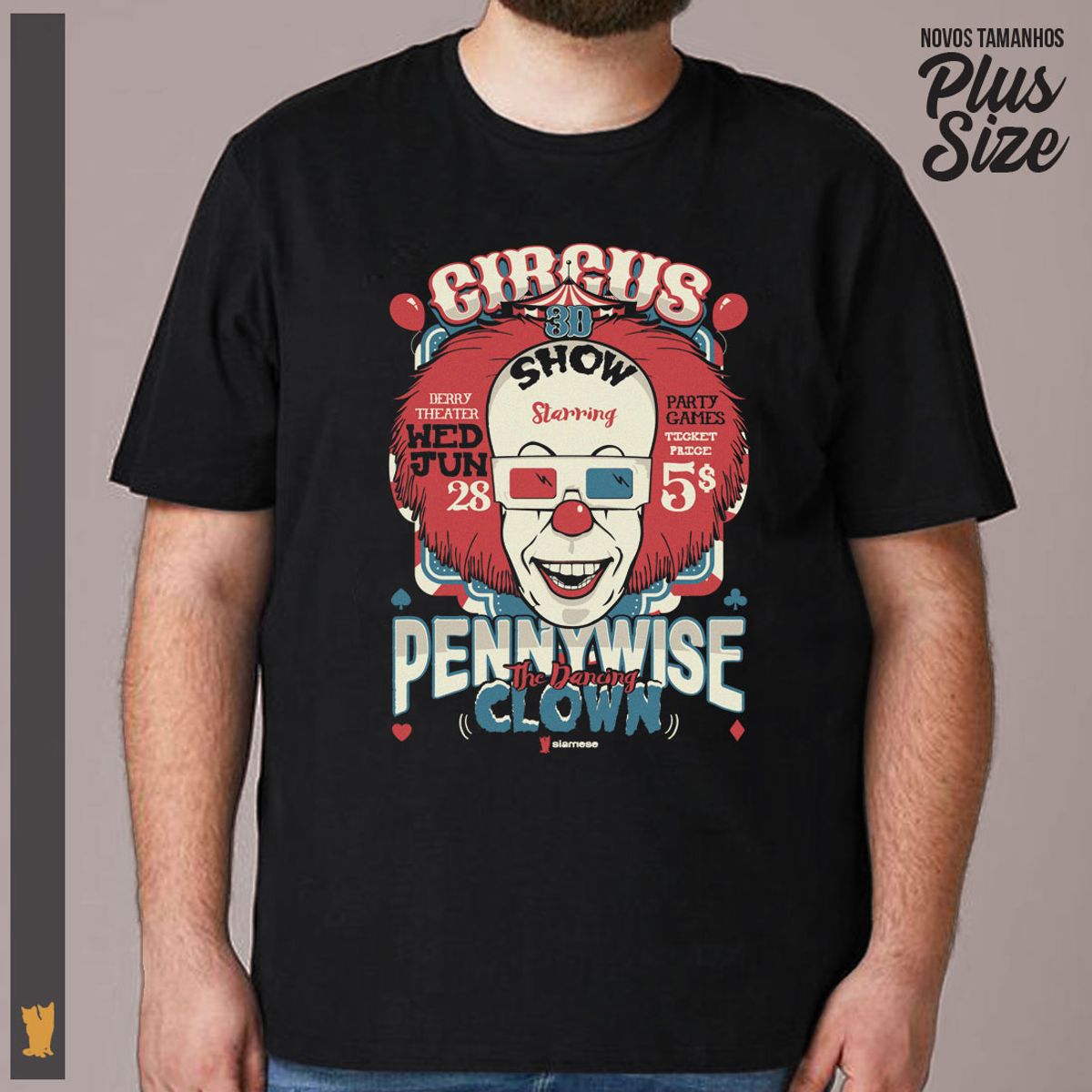 Nome do produto: SIAMESE PLUS SIZE PENNYWISE CIRCUS