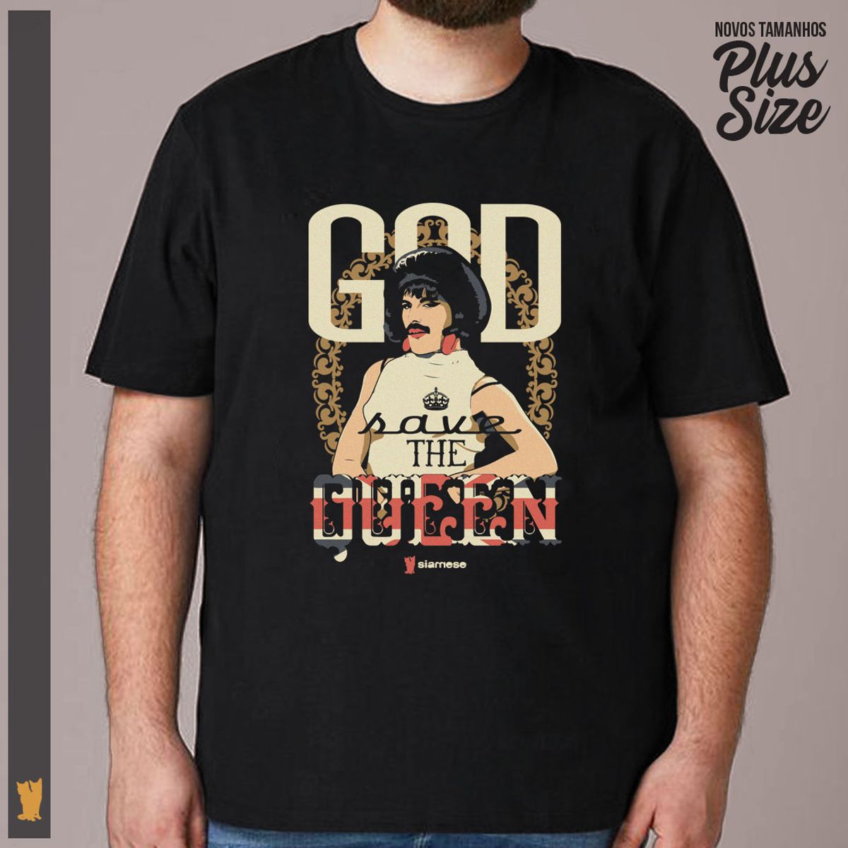 Nome do produto: SIAMESE PLUS SIZE GOD SAVE THE QUEEN