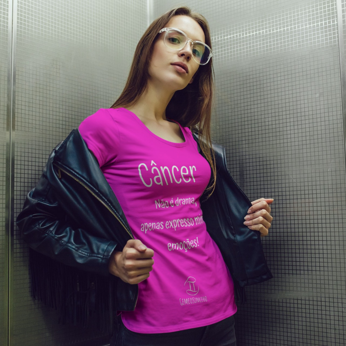 Nome do produto: T-shirt Feminina Básica Cores I - Câncer - Coleção Diversas