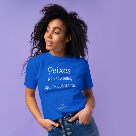 T-shirt Feminina Básica Cores I - Peixes - Coleção Diversas