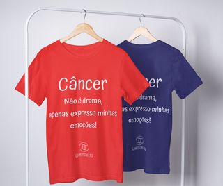 Nome do produtoT-shirt Feminina Básica Cores I - Câncer - Coleção Diversas