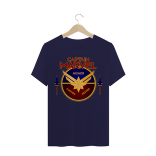 Nome do produtoCamiseta Higher, Further and Faster Cap Marvel - Heróis