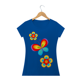 Nome do produtoCamiseta feminina Jardim de BORBOLETAS