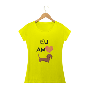 Nome do produtoCamiseta Eu Amo Dachshund Babylook Feminina