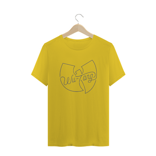 Camiseta de Malha ESTONADA Pré-Lavada Wu Tang Clan Logo Assinatura Amarelo
