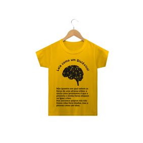 Nome do produto  Camiseta Leia Como um Disléxico | Infantil