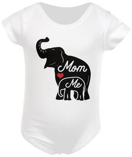 Nome do produtoBody Infantil Estampa Elefante Frase Mom Me