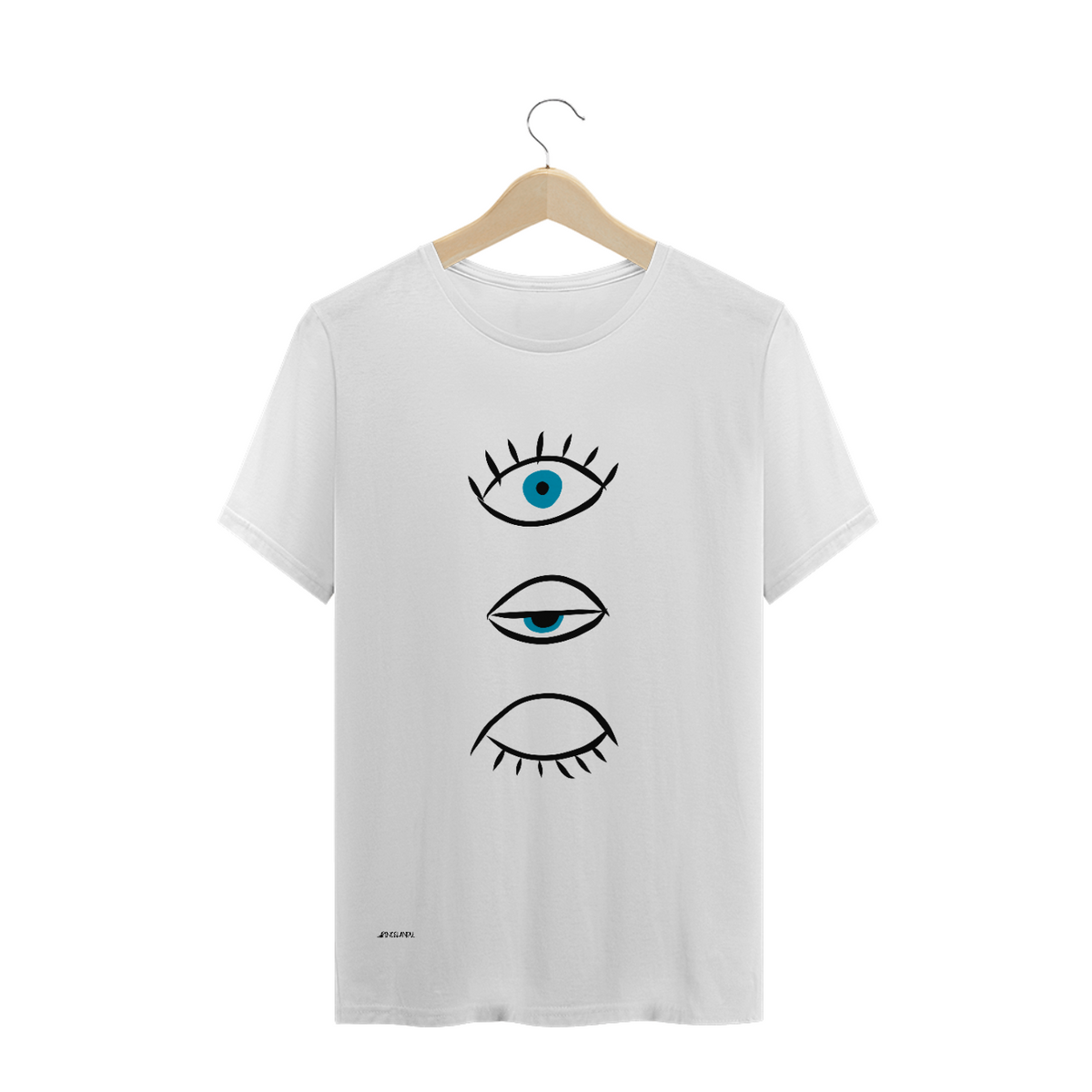 Nome do produtoCamiseta branca masculina eye desenho Pincelandu