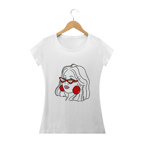 Camiseta feminina desenho rosto Pincelandu