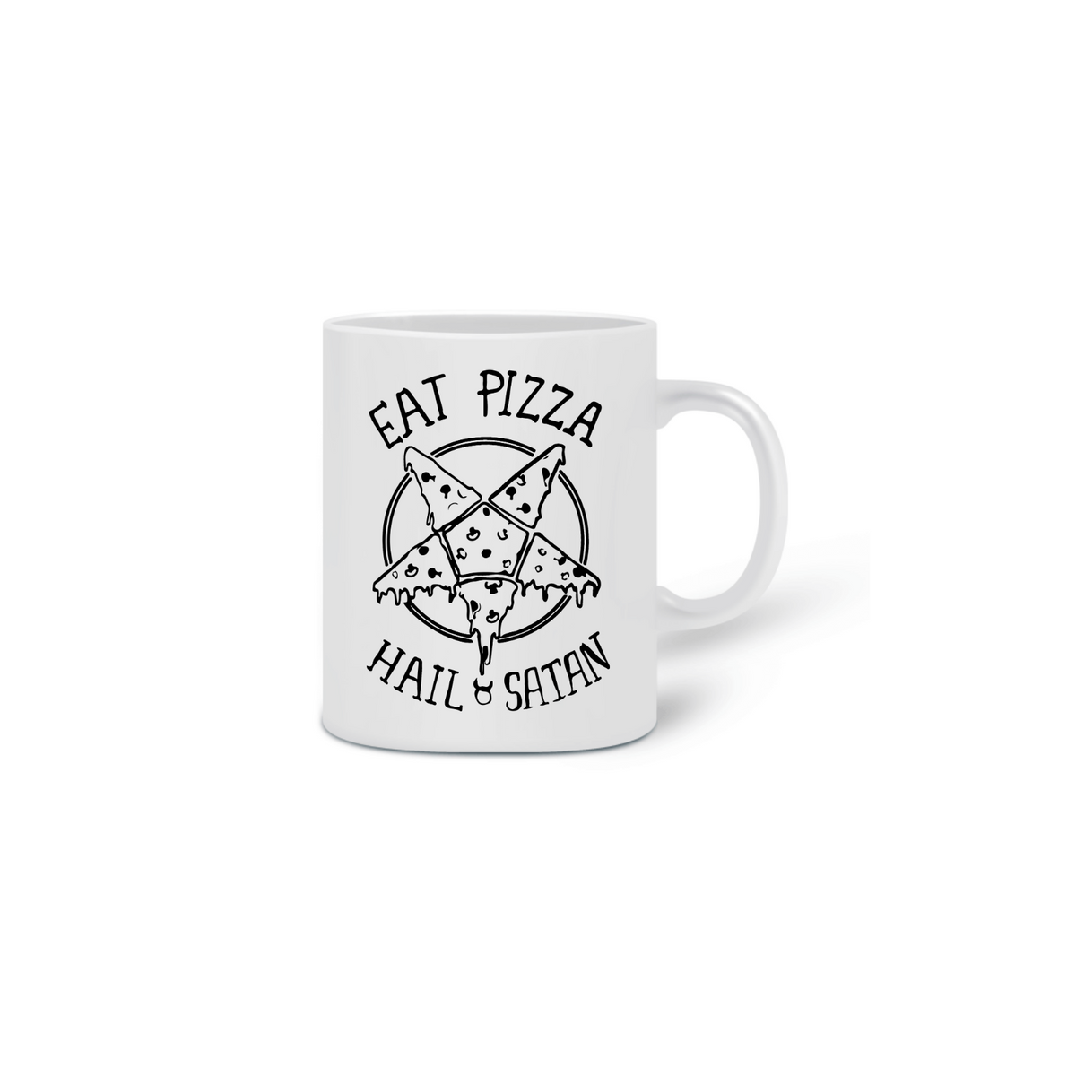 Nome do produtoCaneca Eat pizza, hail satan