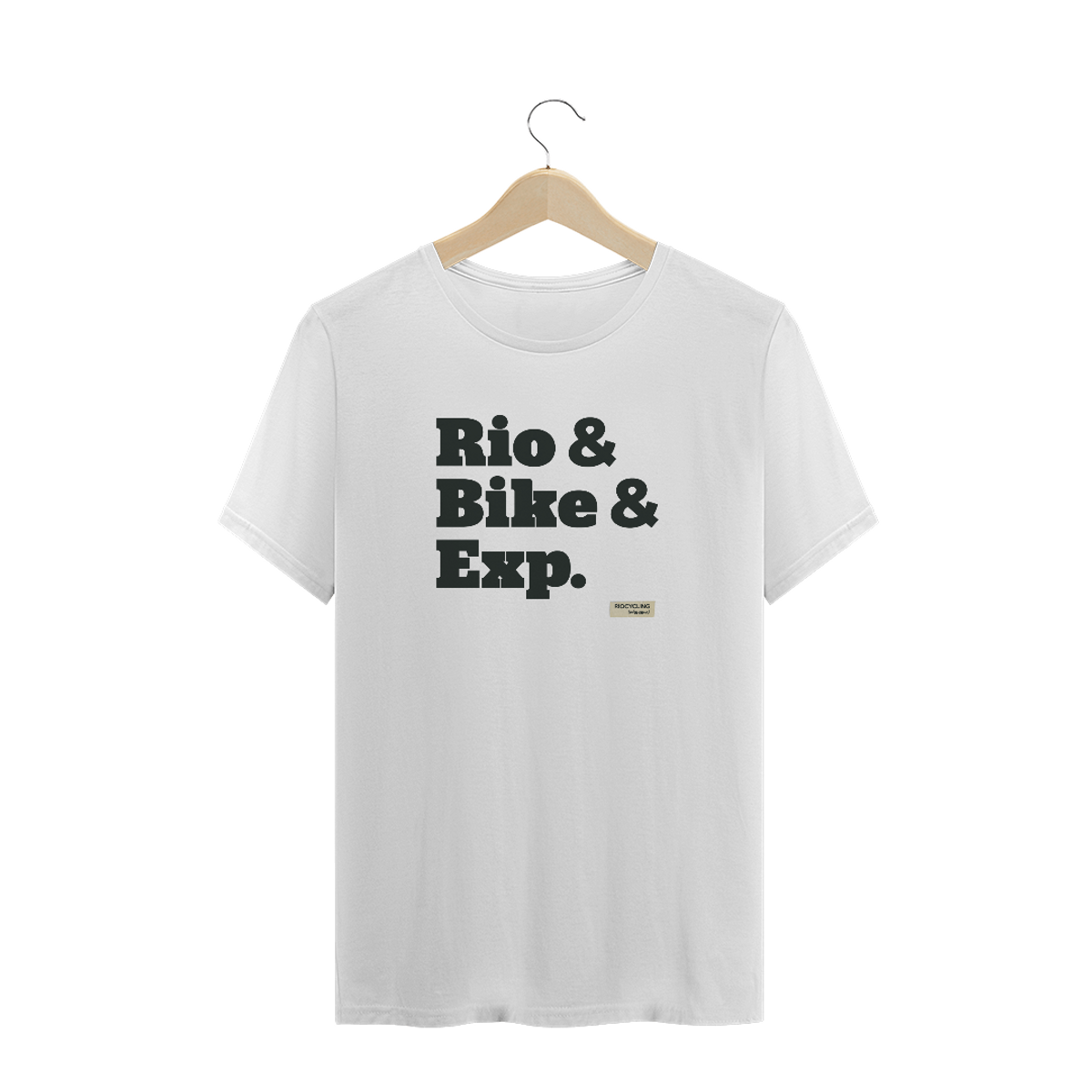 Nome do produtoCamiseta Masculina Rio & Bike & Exp. - Branca