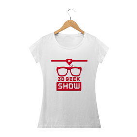 Camiseta Feminina Branca - 3D Geek Show