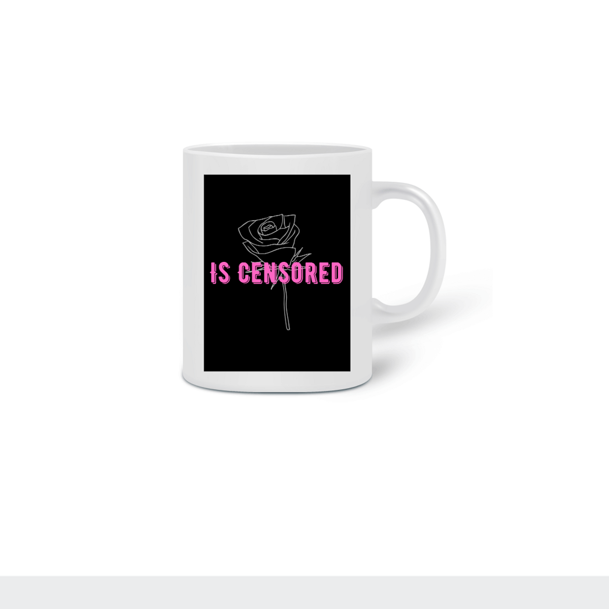 Nome do produtoDrop I Caneca \'\'Is censored logo rosa\'\'