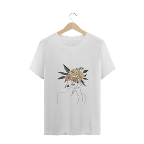Camiseta de arte de retrato e botânica 