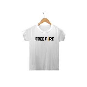 camisa free fire infantil branca