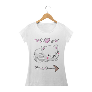 Camiseta feminina Cat Cute