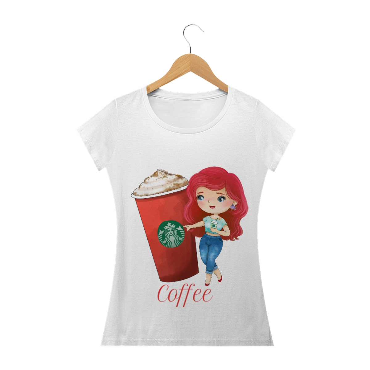 Nome do produto: camiseta princesa com Café 