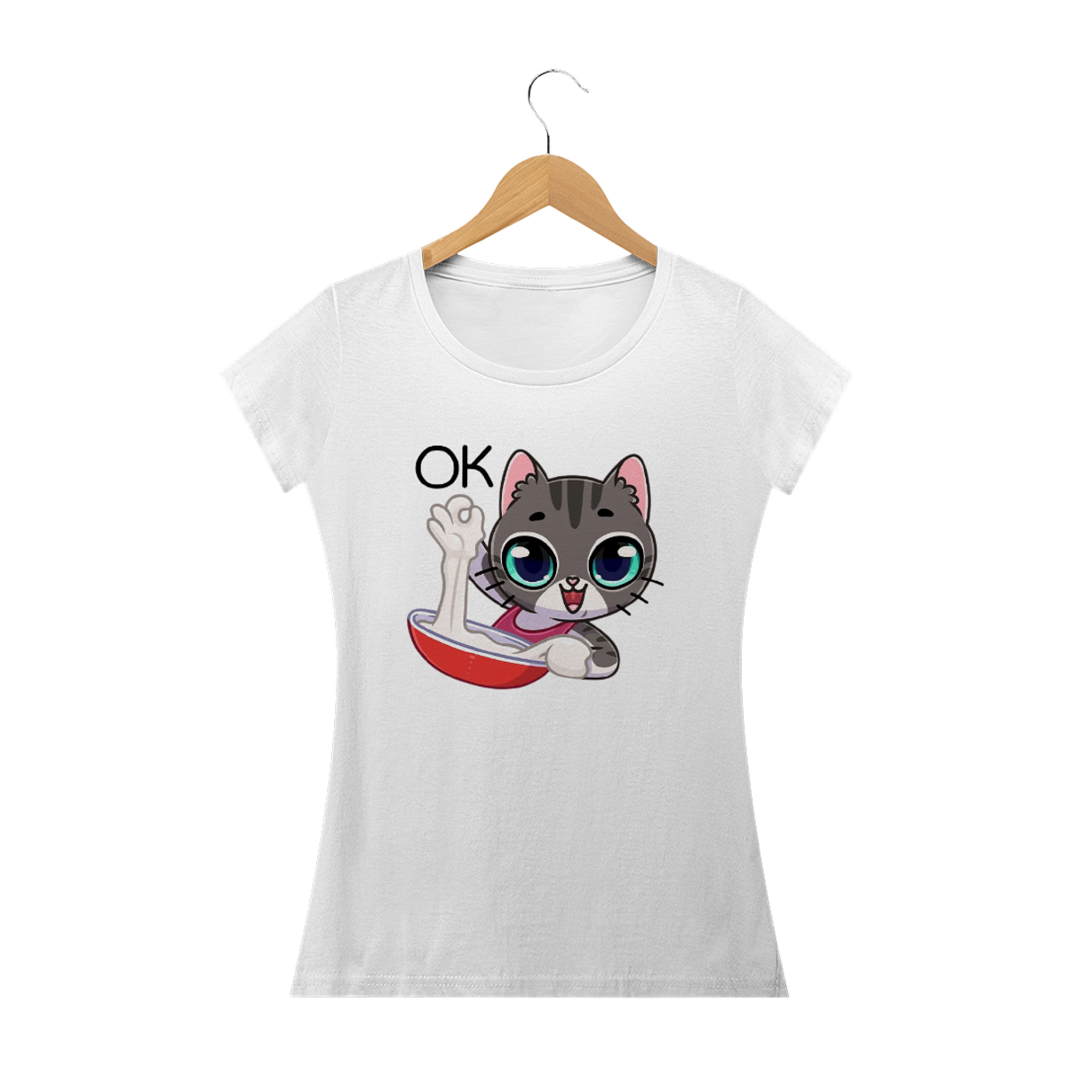 Nome do produto: Camiseta feminina Cat ok