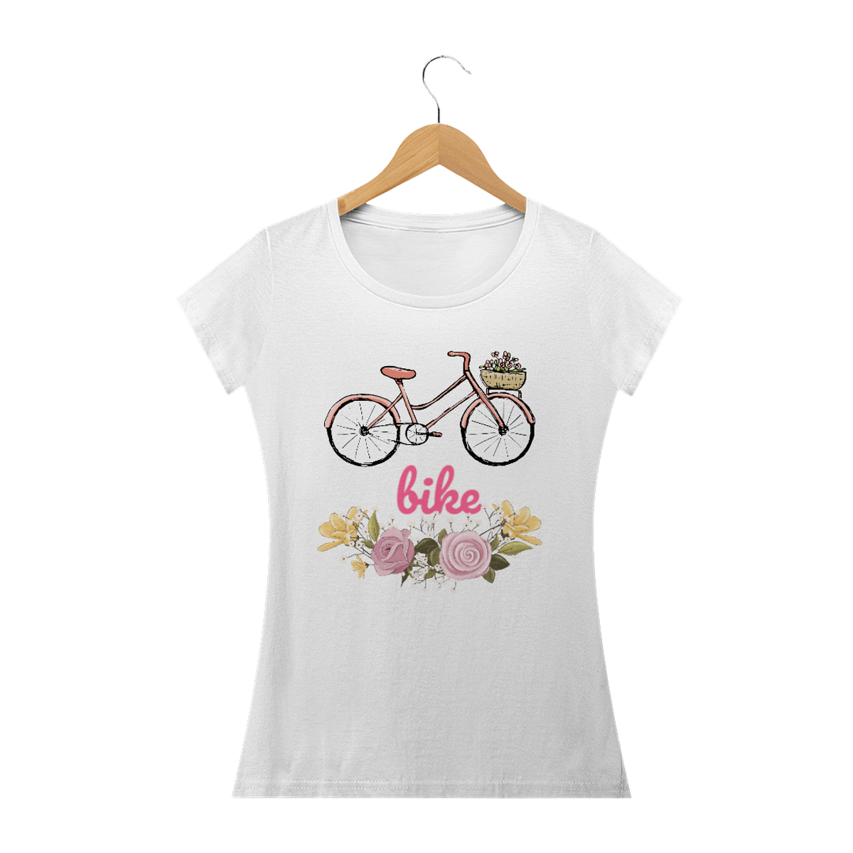 Nome do produto: camiseta feminina Bike rosa 