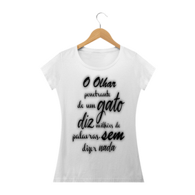 Camiseta feminina, estilo simples com frase