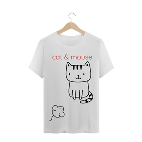 Camiseta plus size gato e rato