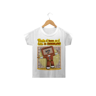 Camiseta infantil - Pluga Choco: Tudo é bom se é feito de chocolate!