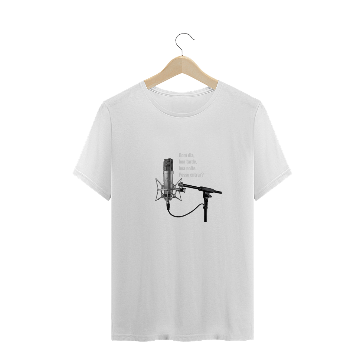 Nome do produto: Camiseta microfone branca
