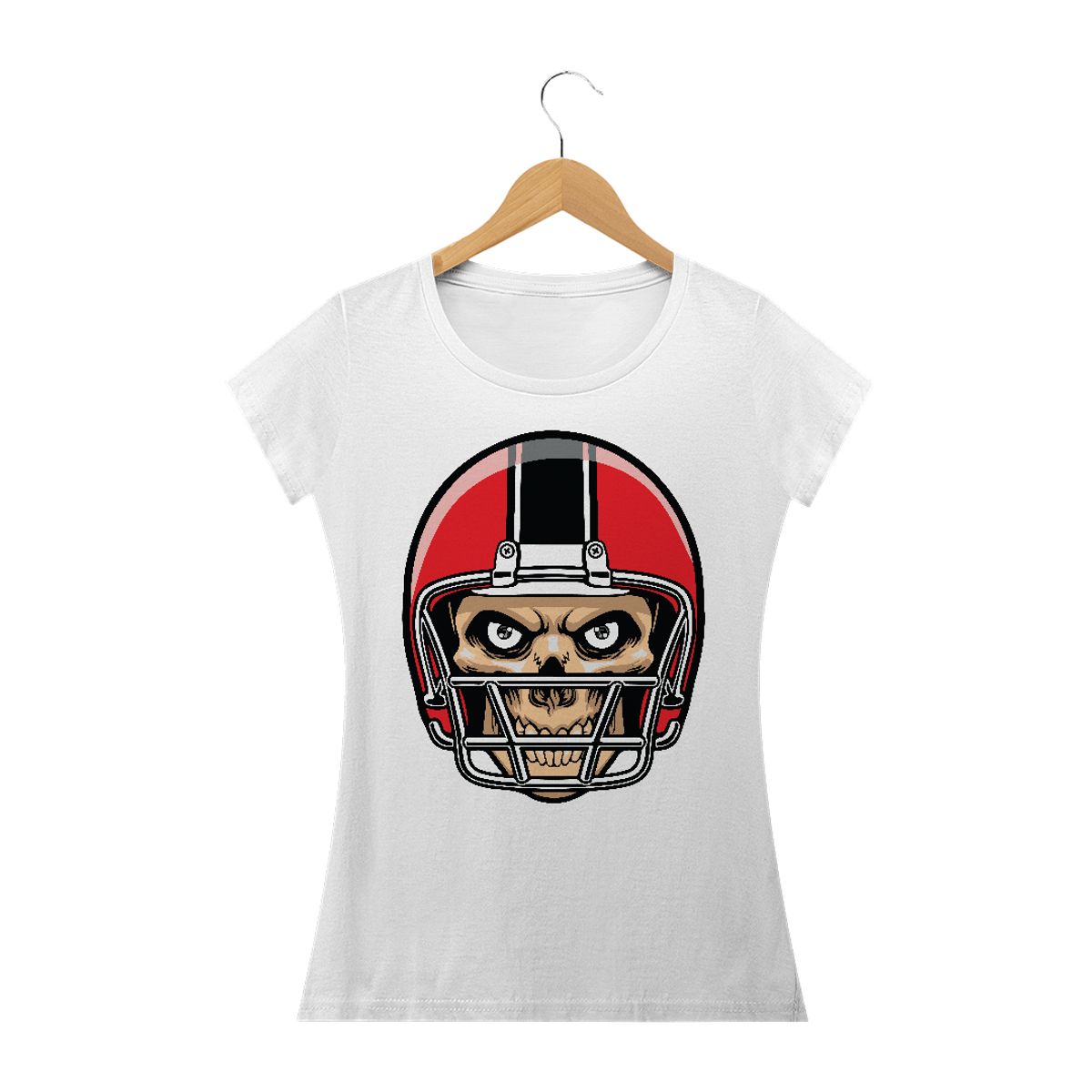 Nome do produto: Camiseta Feminina Caveira Jogador