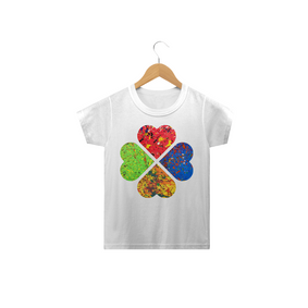 Corações Joga Tinta | Camiseta Infantil 