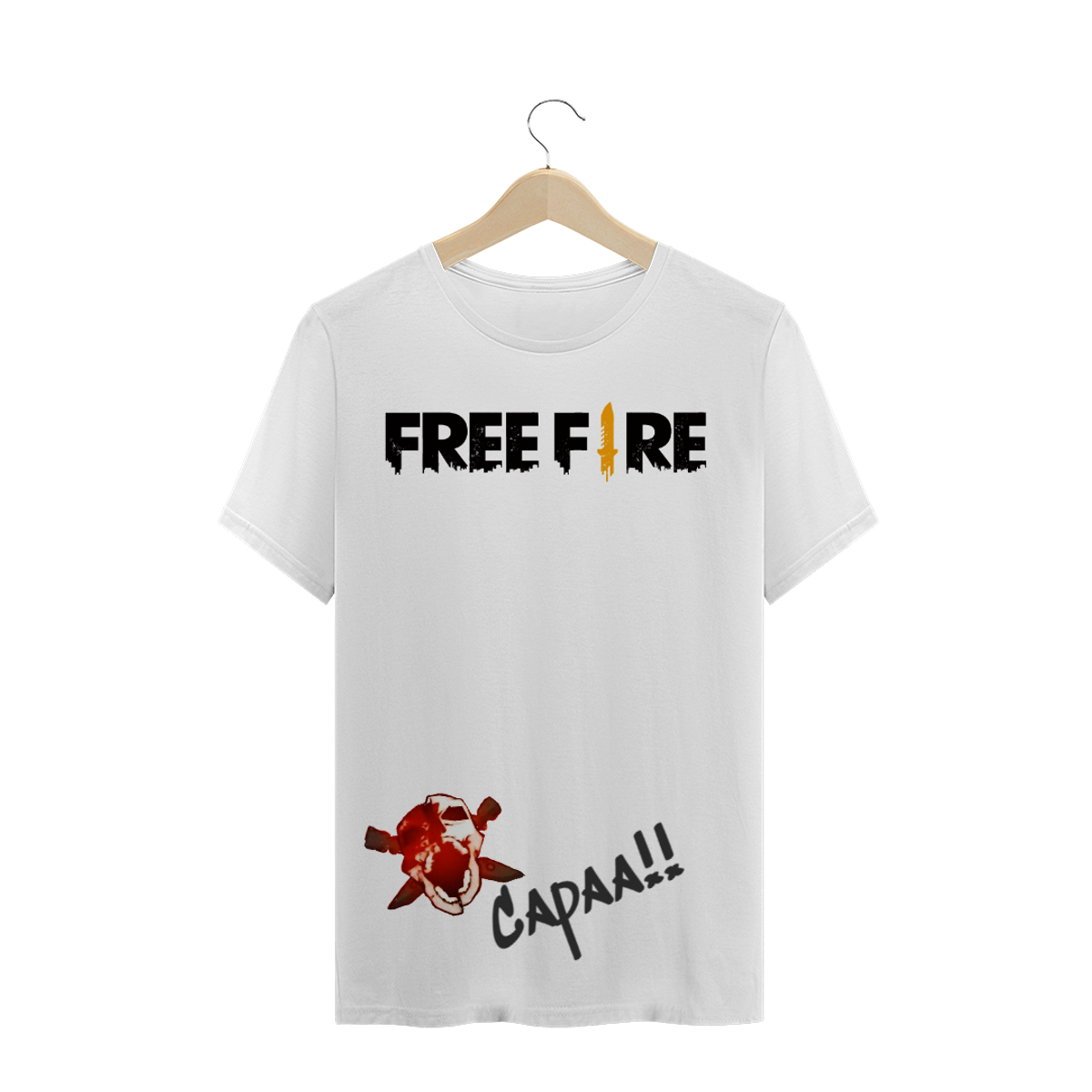 Nome do produtoFREE FIRE - camieta - Capa - branca