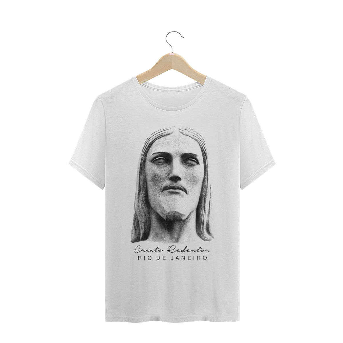 Nome do produto: Camiseta Masculina Cristo Redentor rosto 2