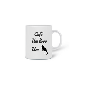 Caneca Café Um livro Um gato